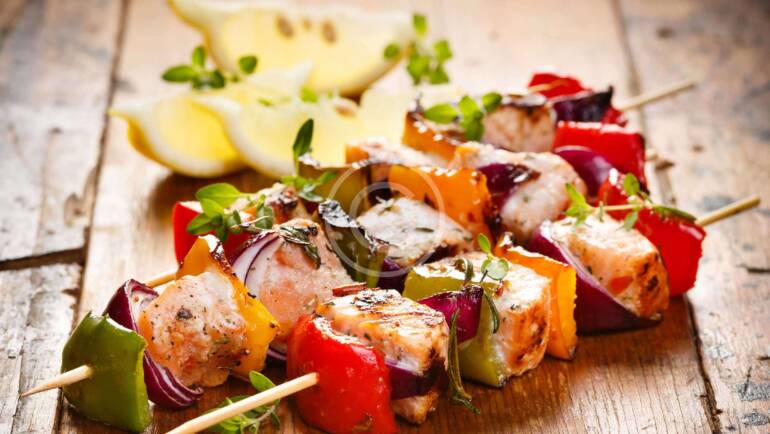 Fish Kebab with Vegetables